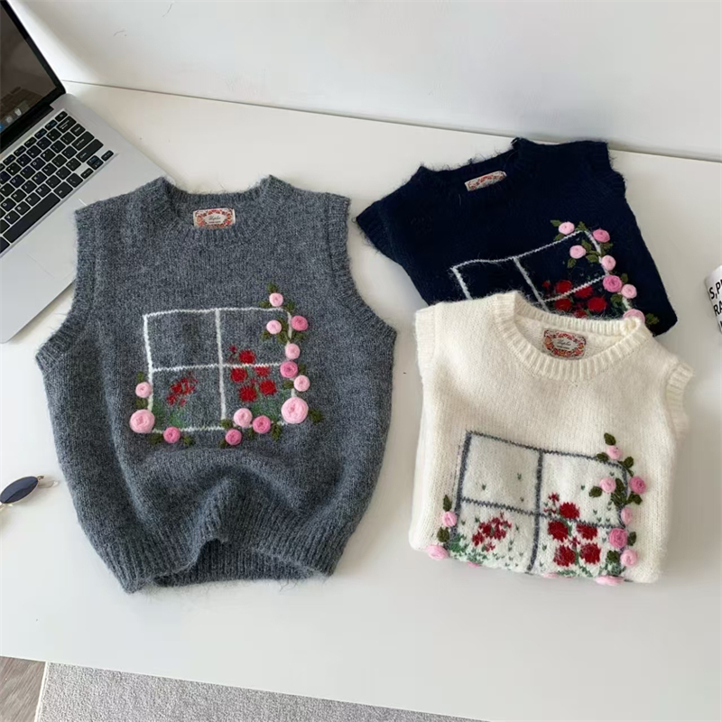 Embroidery Rose - Rompi Rajut Bordir Bunga Mawar Buatan