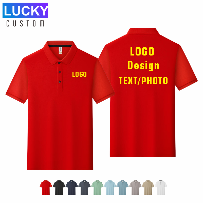 Embroidery Design Logo - Kaos Polo Olahraga Lengan Pendek Kerah