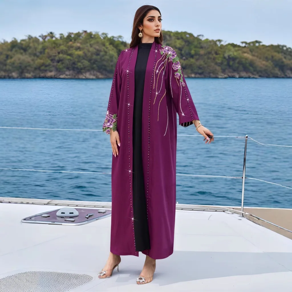 Embroidery Kebaya - Baju Abaya Bordir Terbuka Dubai Kimono