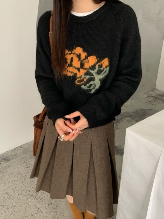 Sweater Rajut Lengan Panjang B - Embroidery Rose ulasan dan harga