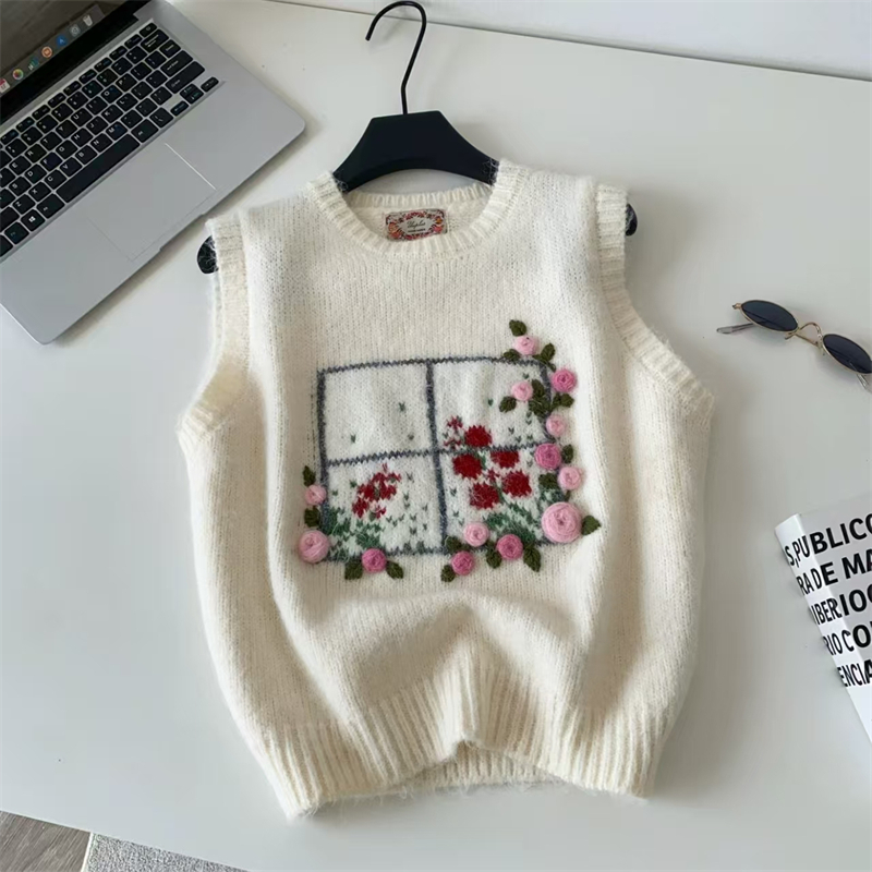 Rompi Rajut Bordir Bunga Mawar - Embroidery Rose ulasan dan harga