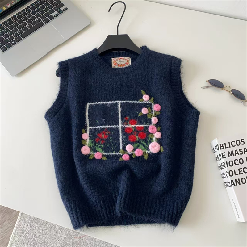 Rompi Rajut Bordir Bunga Mawar - Embroidery Rose ulasan dan harga