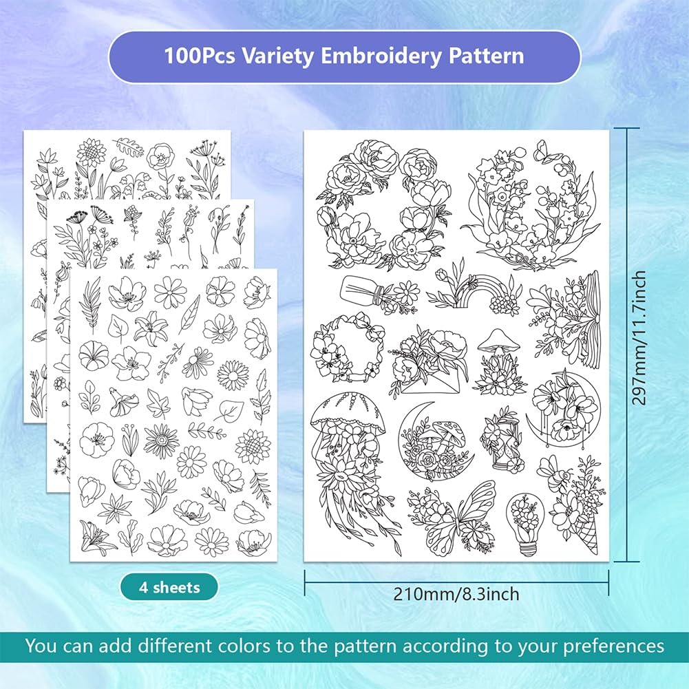 4 Lembar Penstabil Pola Bordir - Embroidery Meaning ulasan dan harga