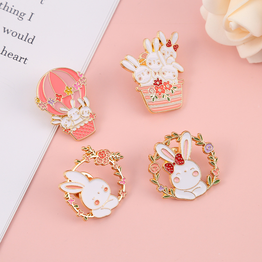 1 buah bros logam kelinci lucu - Embroidery Bali ulasan dan harga