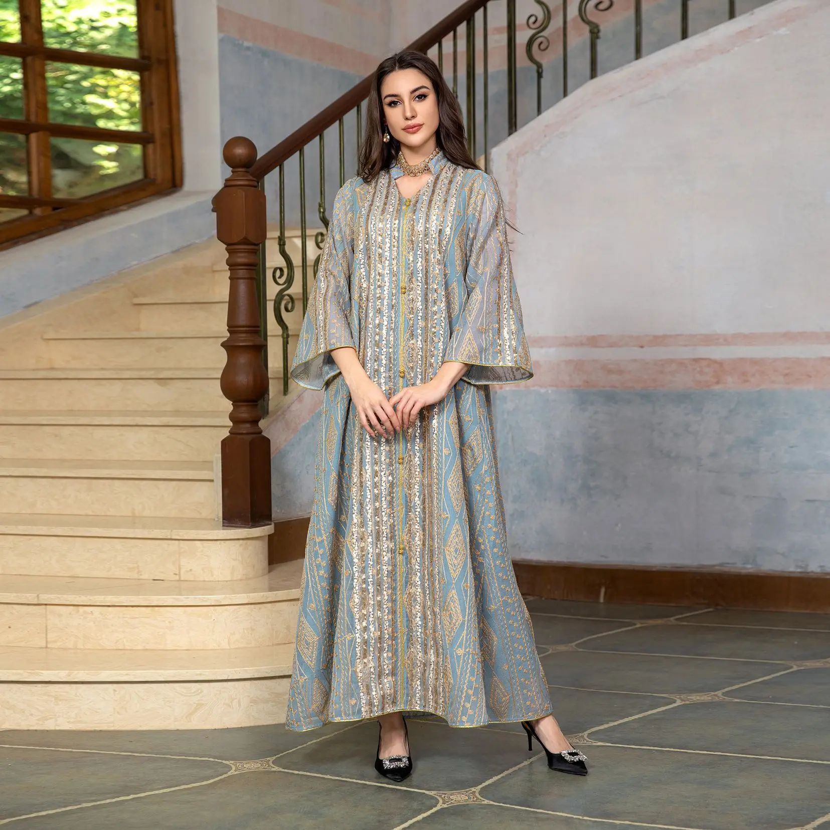 Gaun Pesta Kaftan Jaring Payet - Embroidery Kebaya ulasan dan harga