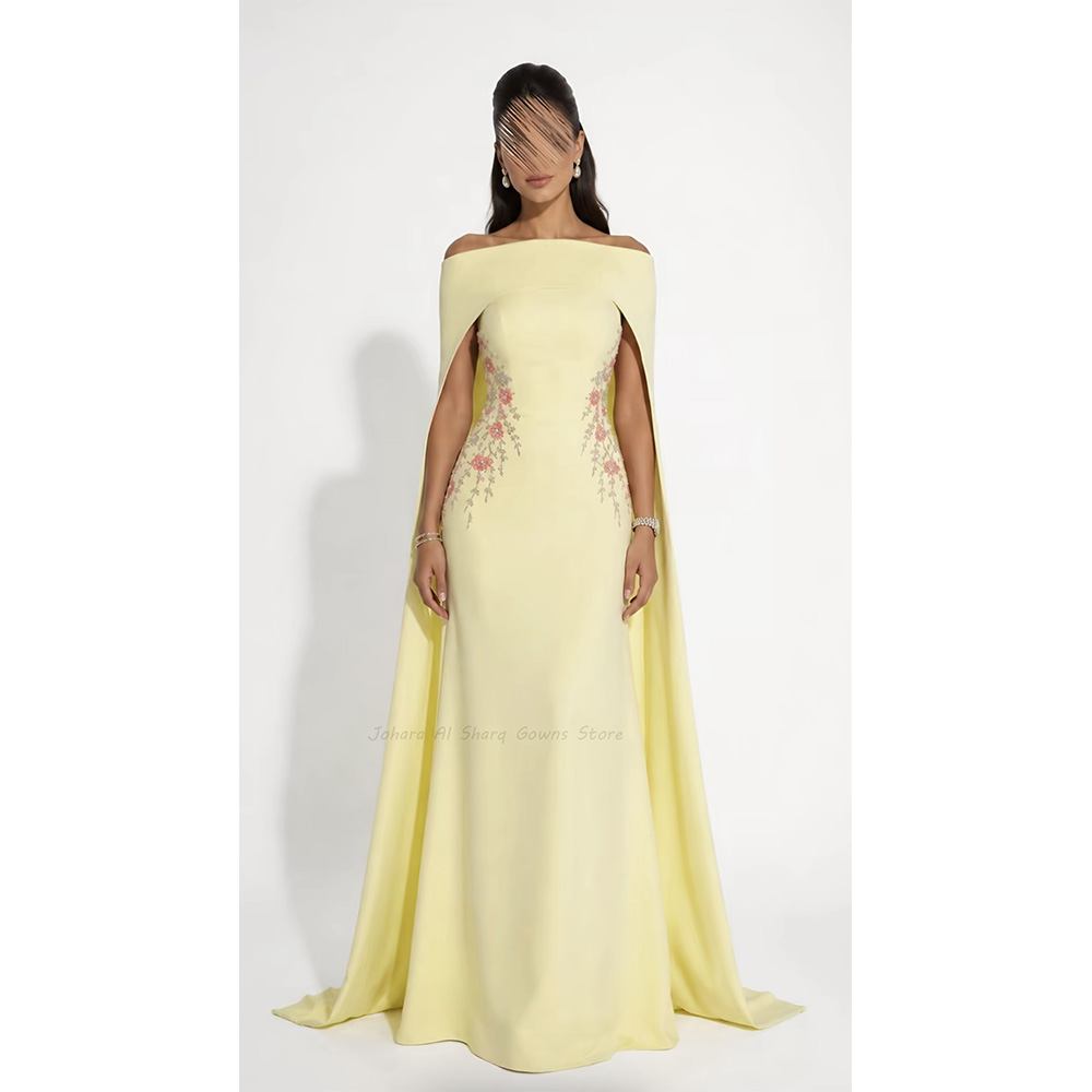 Gaun Malam Model Duyung Warna  - Embroidery Yellow Dress ulasan dan harga
